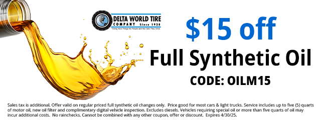 $15 off Full Synthetic Oil Change